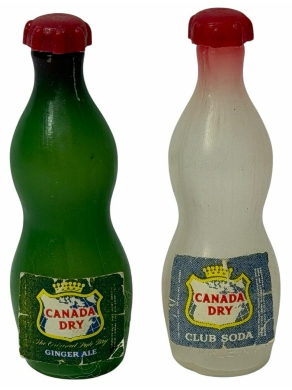 Set of 2 Barbie Doll Size Canada Dry Club Soda Ginger Ale Bottles Dollhouse Mini